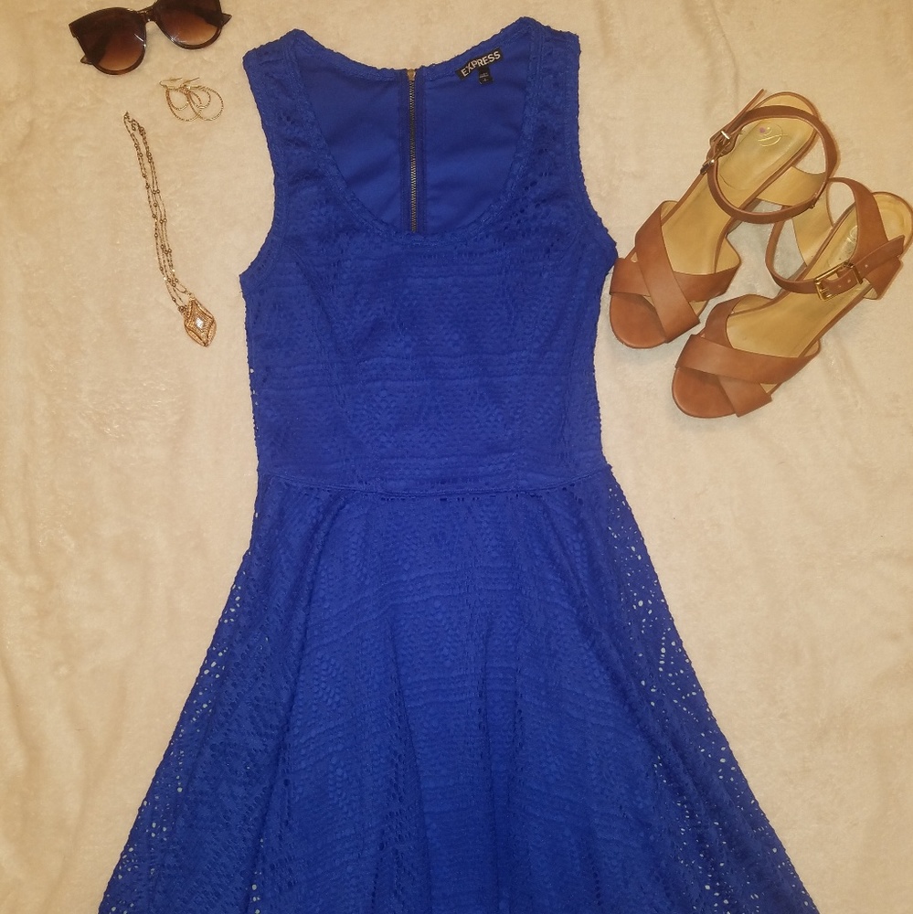 Royal blue Express a-line dress